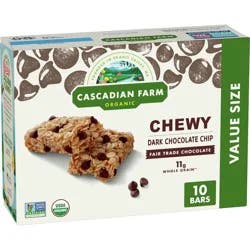 Cascadian Farms Organic Dark Chocolate Chip Chewy Granola Bars - 10ct/12.3oz