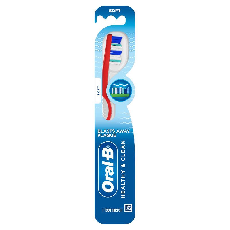 slide 1 of 9, Oral-B Healthy Clean Soft Bristle Manual Toothbrush - 1ct, 1 ct