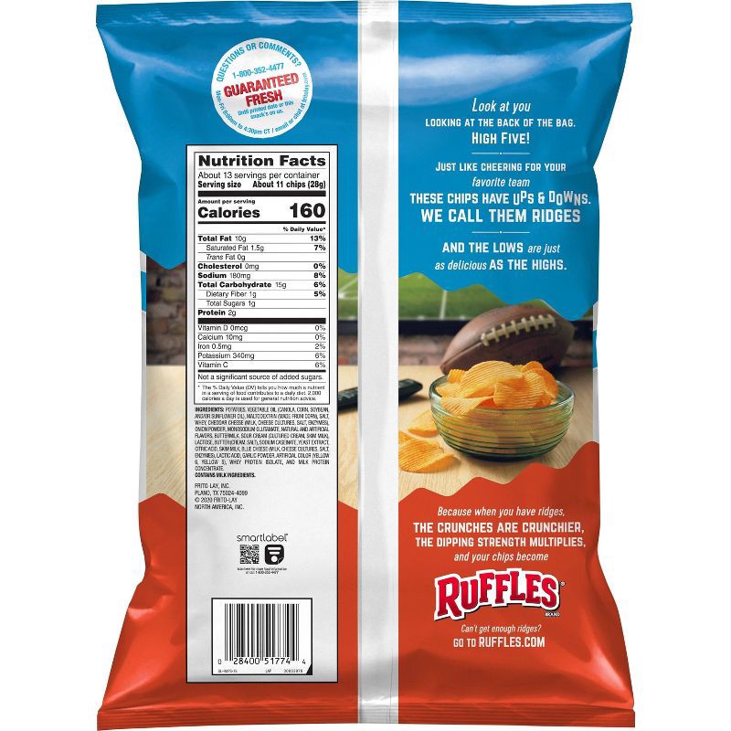 slide 2 of 3, Ruffles Cheddar And Sour Cream Chips - 12.5oz, 12.5 oz