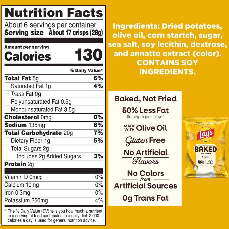 slide 4 of 6, Lay's Oven Baked Original Potato Chips - 6.25oz, 6.25 oz