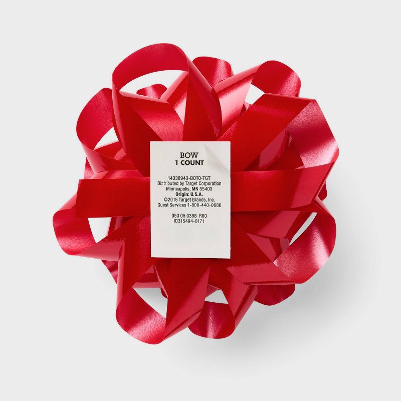 slide 3 of 3, Red Gift Bow - Spritz™: Solid Plastic Decorative for All Occasions, Birthday, Easter, 6", 1 ct