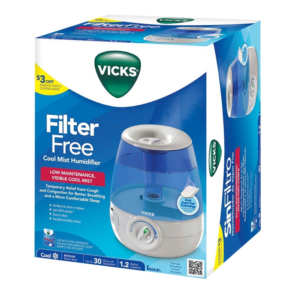 slide 2 of 5, Vicks Filter Free Cool Mist Humidifier, 1 ct