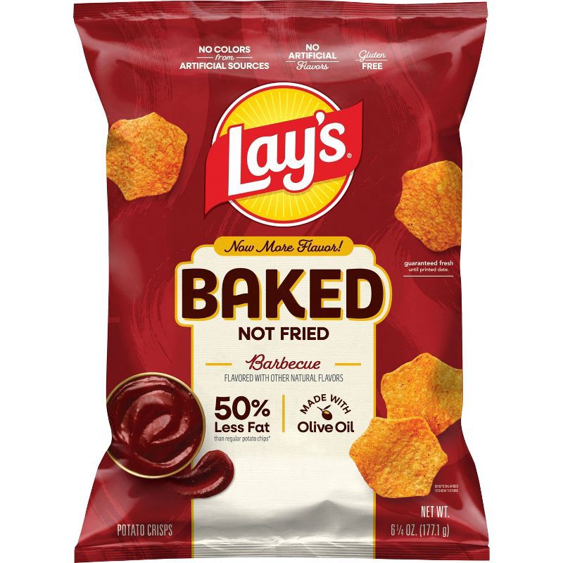 slide 1 of 6, Lay's Oven Baked Barbecue Flavored Potato Chips - 6.25oz, 6.25 oz