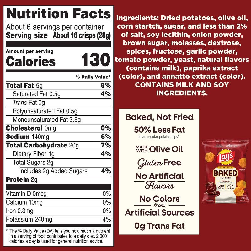 slide 4 of 6, Lay's Oven Baked Barbecue Flavored Potato Chips - 6.25oz, 6.25 oz