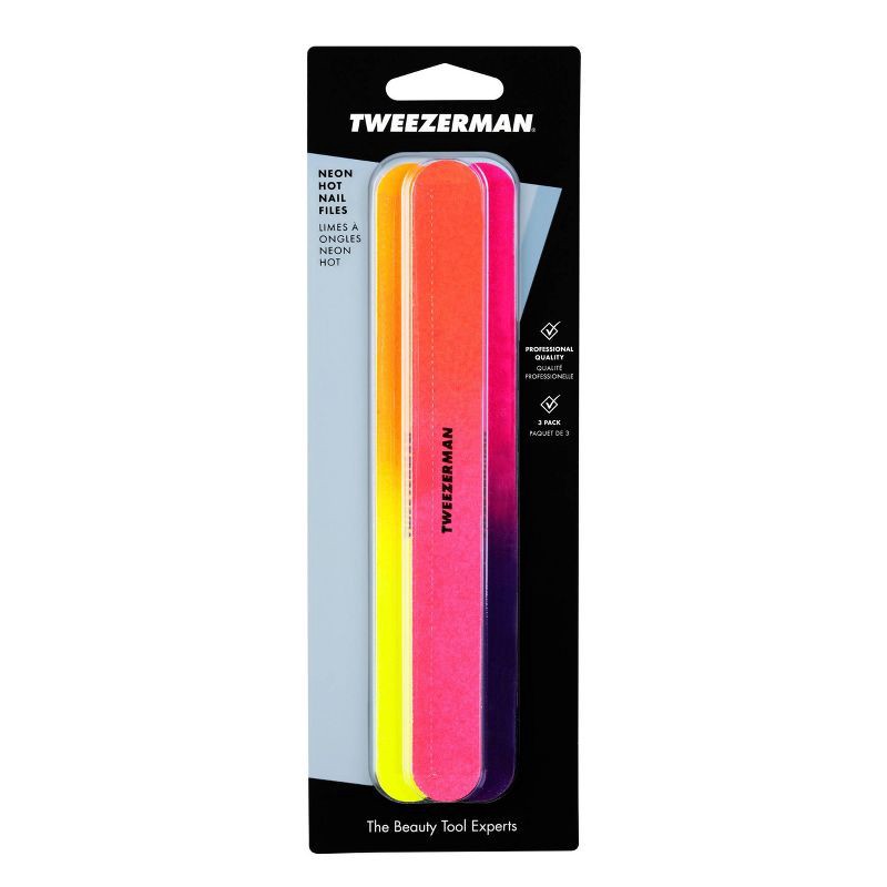 slide 7 of 7, Tweezerman Neon Hot Nail Files - 3pk, 3 ct