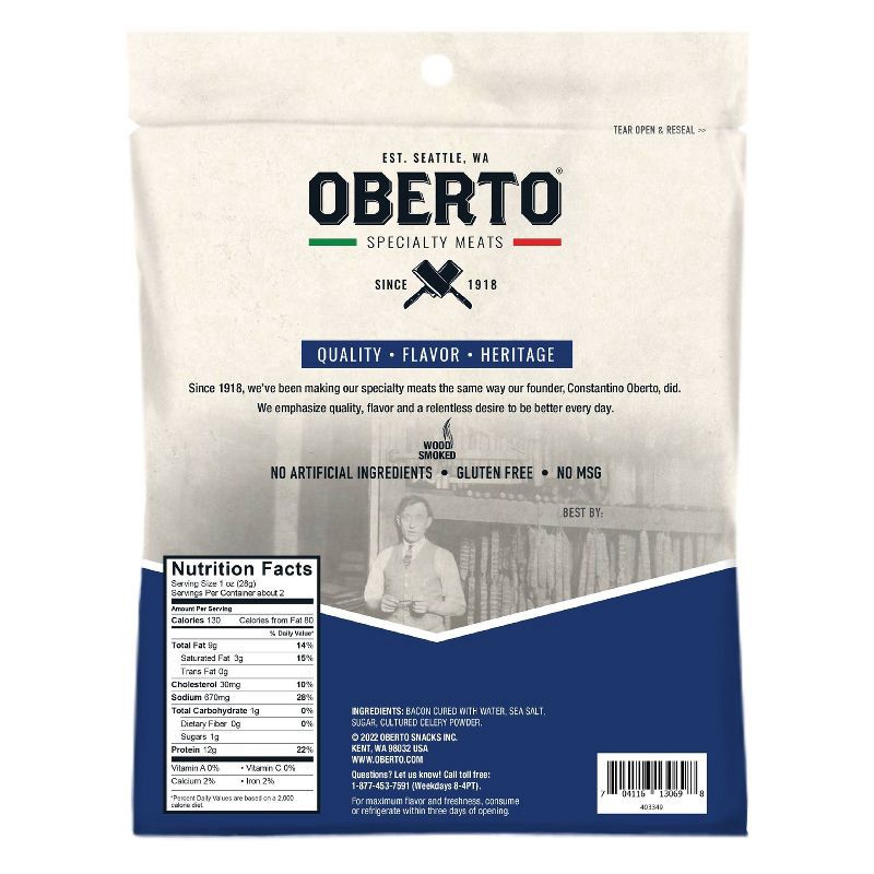 slide 3 of 4, Oberto All Natural Bacon Jerky - 2.25oz, 2.5 oz