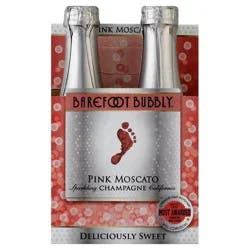 Barefoot Bubbly Pink Moscato Sparkling Wine - 4pk/187ml Bottles