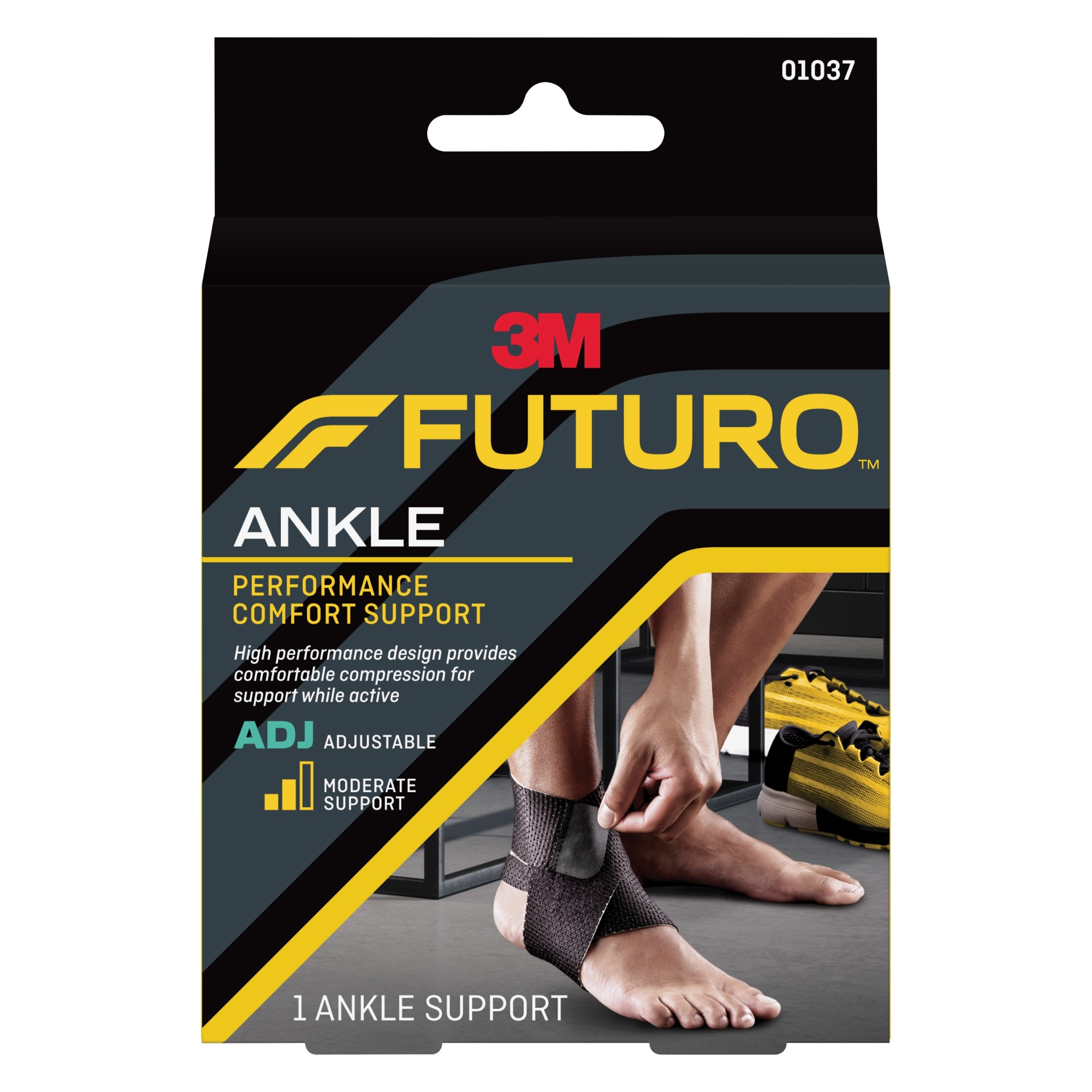 slide 1 of 7, FUTURO Performance Comfort Ankle Support, Adjustable, 1 ct