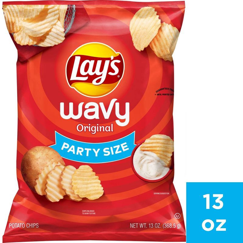 slide 1 of 3, Lay's Wavy Original Potato Chips - 13oz, 13 oz