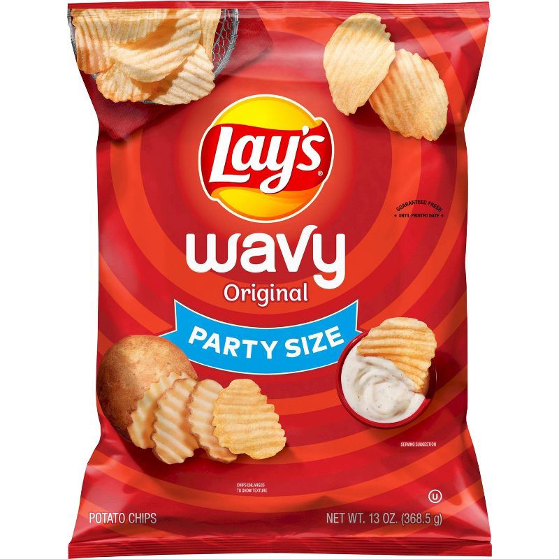 slide 1 of 3, Lay's Wavy Original Potato Chips - 13oz, 13 oz