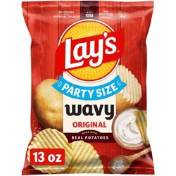 Lay's Wavy Original Party Size Potato Chips - 13oz