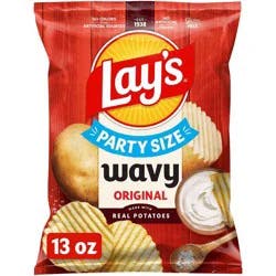 Lay's Wavy Original Party Size Potato Chips - 13oz