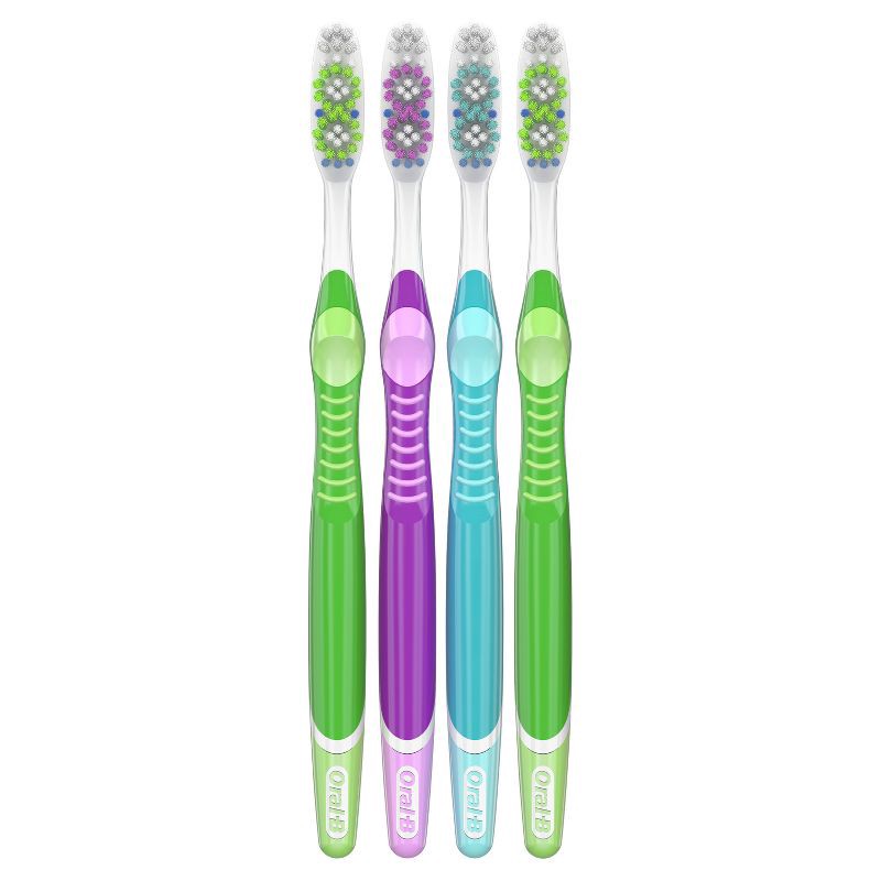 slide 3 of 9, Oral-B 3D White Vivid Manual Toothbrushes, Soft Bristles, 4ct, 4 ct