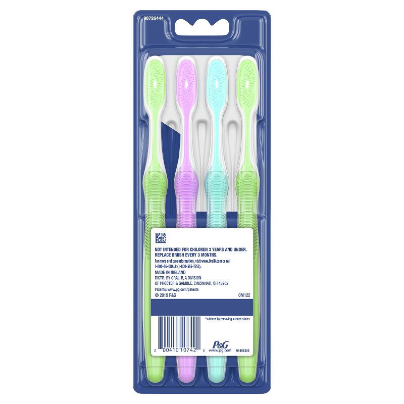 slide 3 of 10, Oral-B 3D White Vivid Manual Toothbrushes, Soft Bristles, 4ct, 4 ct