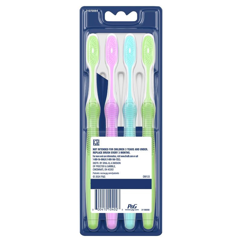 slide 4 of 9, Oral-B 3D White Vivid Manual Toothbrushes, Soft Bristles, 4ct, 4 ct