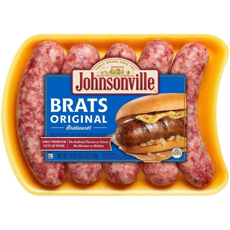 slide 1 of 6, Johnsonville Original Bratwurst - 19oz/5ct, 5 ct; 19 oz