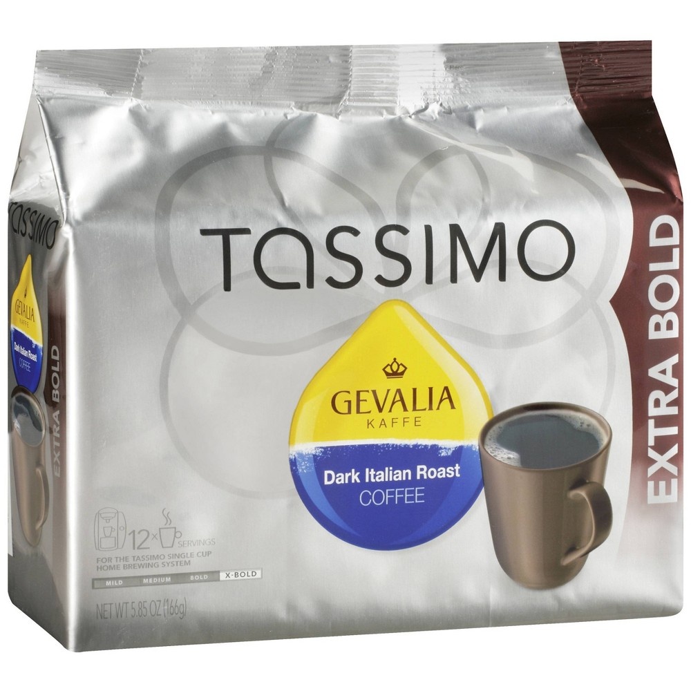 slide 2 of 4, Tassimo Gevalia Kaffe Dark Roast Italian Roast Extra Bold Roast Disc Coffee Pods, 12 ct