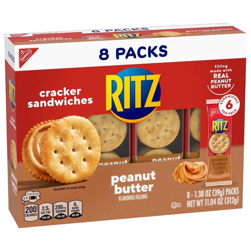 slide 8 of 14, Ritz Cracker Sandwiches with Peanut Butter - 8ct/11.04oz, 8 ct, 11.04 oz