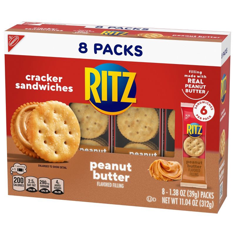 slide 9 of 14, Ritz Cracker Sandwiches with Peanut Butter - 8ct/11.04oz, 8 ct, 11.04 oz