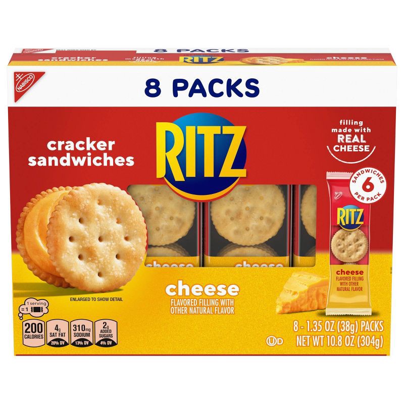 slide 2 of 14, Ritz Cracker Sandwiches with Cheese - 8ct/10.8oz, 8 ct, 10.8 oz