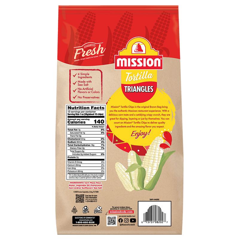 slide 2 of 6, Mission Triangles White Corn Tortilla Chips - 11oz, 11 oz