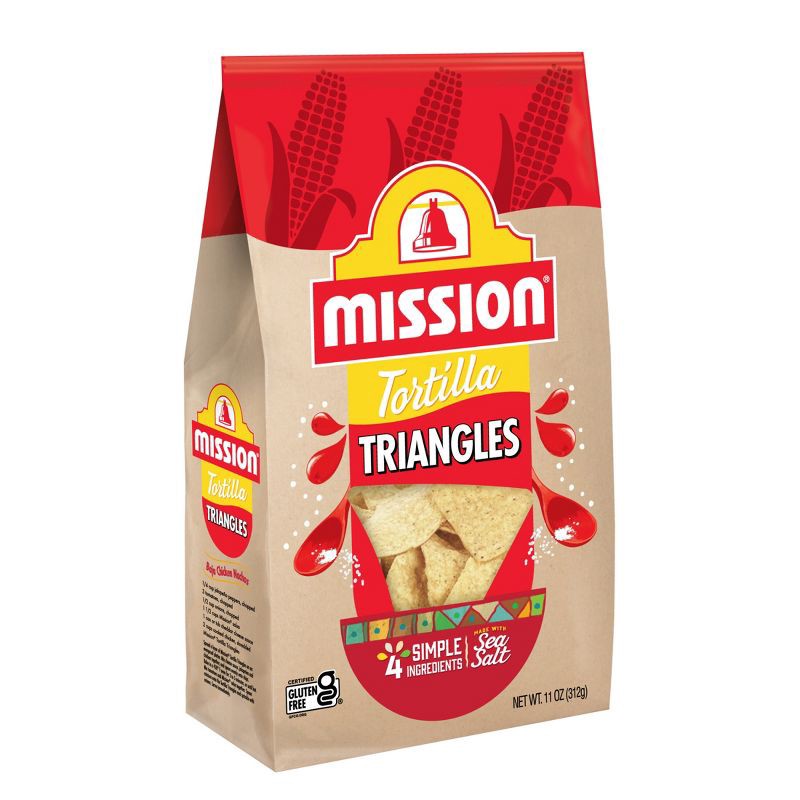 slide 3 of 6, Mission Triangles White Corn Tortilla Chips - 11oz, 11 oz