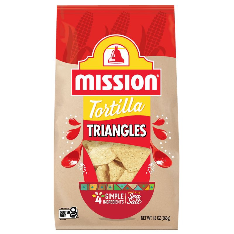 slide 1 of 6, Mission Triangles White Corn Tortilla Chips - 11oz, 11 oz