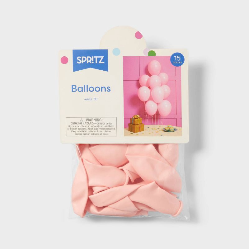 slide 4 of 4, 15ct Light Pink Balloons - Spritz™, 15 ct