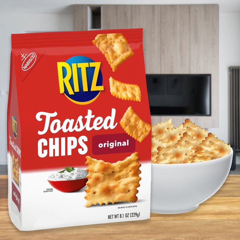 slide 14 of 15, RITZ Toasted Chips Original Crackers - Party Snacks - 8.1oz, 8.1 oz