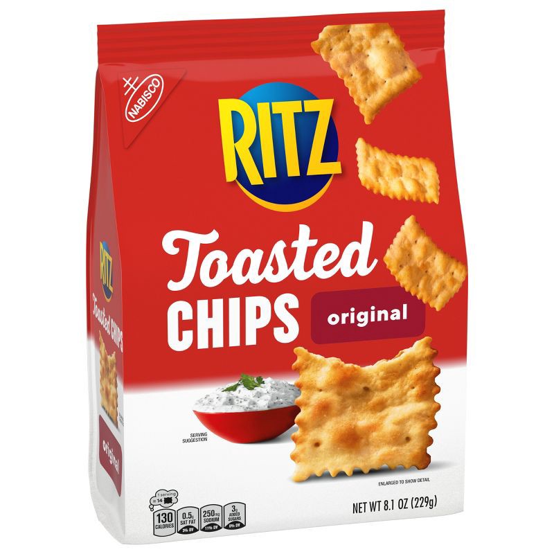 slide 3 of 15, RITZ Toasted Chips Original Crackers - Party Snacks - 8.1oz, 8.1 oz