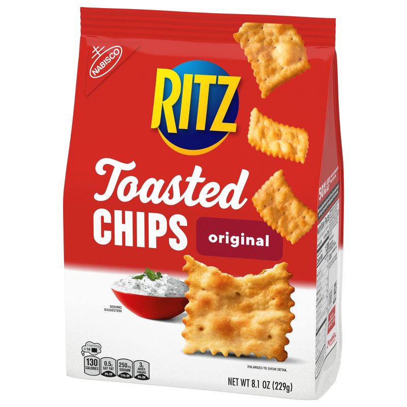 slide 4 of 15, RITZ Toasted Chips Original Crackers - Party Snacks - 8.1oz, 8.1 oz