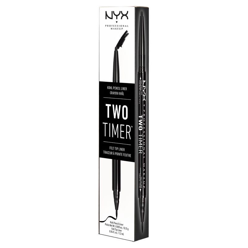 slide 2 of 3, NYX Professional Makeup Two Timer Dual Ended Eye Liner Black - 0.037 fl oz, 0.037 fl oz