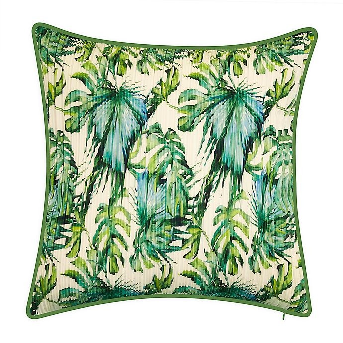 slide 1 of 4, Destination Summer Nature Leaf Square Indoor/Outdoor Throw Pillow - Ivory, 1 ct