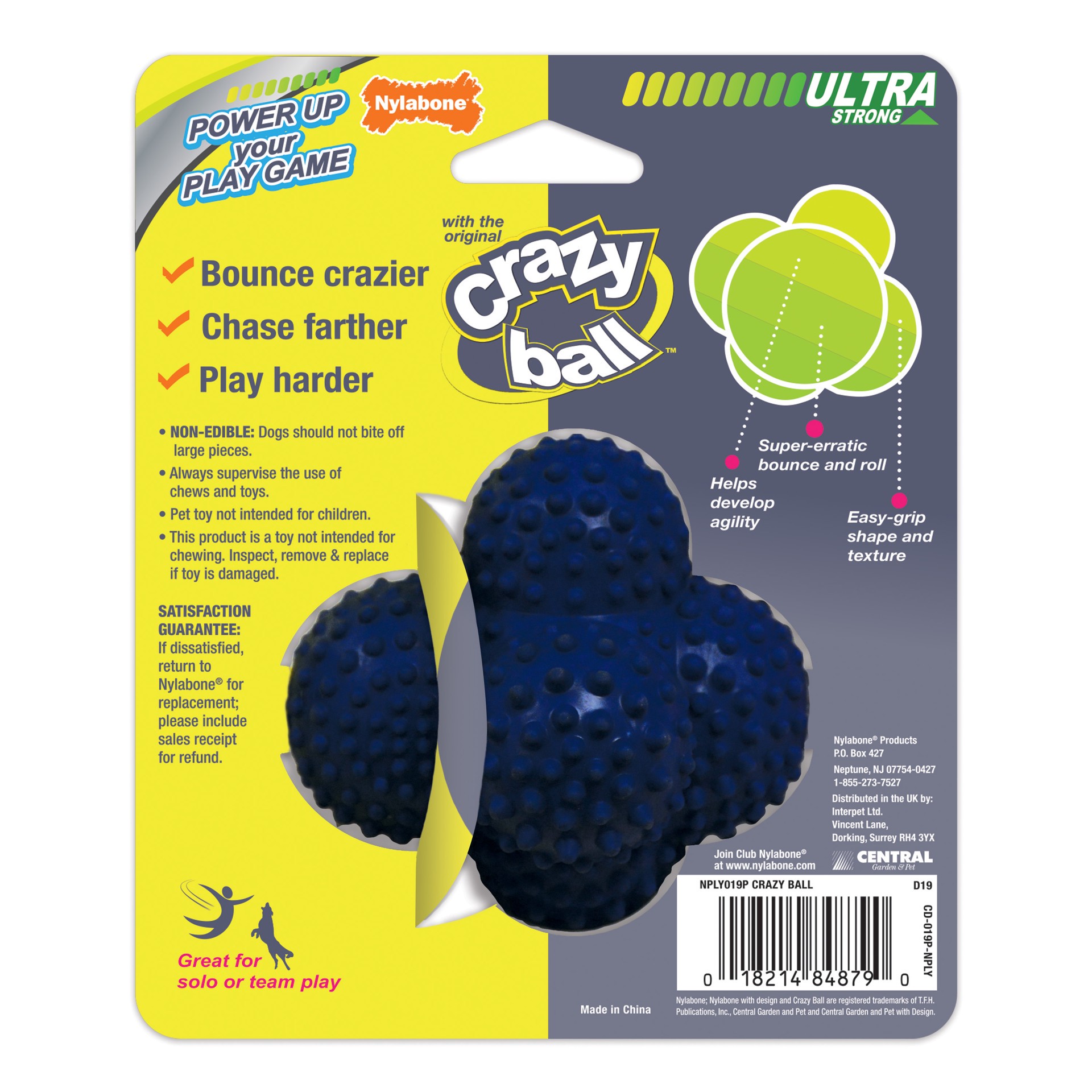 slide 7 of 10, Nylabone Power Play Ball for Dogs Crazy Ball, LG
