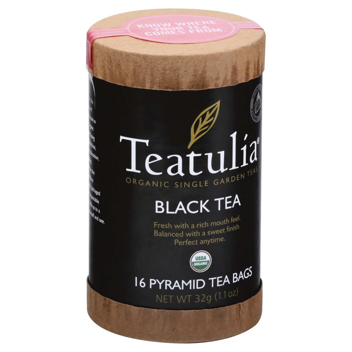 slide 2 of 9, Teatulia Organic Pyramid Tea Bags Black Tea 16 ea, 16 ct