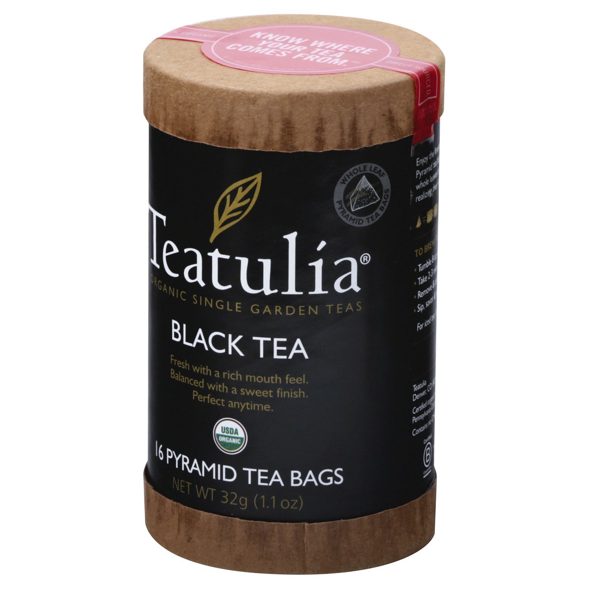 slide 3 of 9, Teatulia Organic Pyramid Tea Bags Black Tea 16 ea, 16 ct