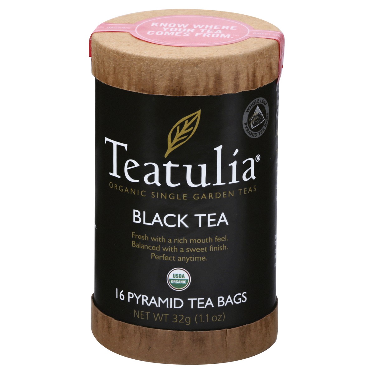 slide 1 of 9, Teatulia Organic Pyramid Tea Bags Black Tea 16 ea, 16 ct