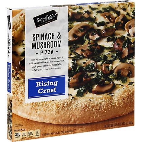 slide 1 of 1, Signature Select Pizza Rising Crust Spinach & Mushroom Frozen, 30.3 oz