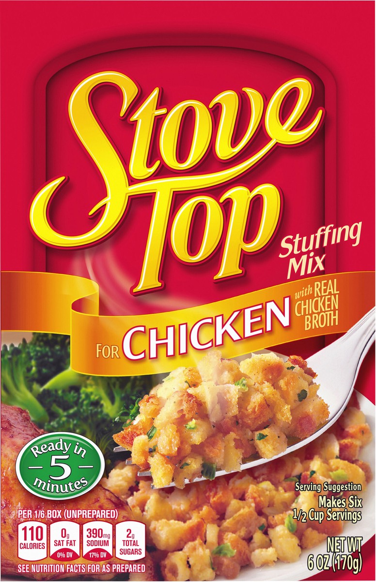 slide 7 of 9, Stove Top Stuffing Mix for Chicken, 6 oz Box, 6 oz