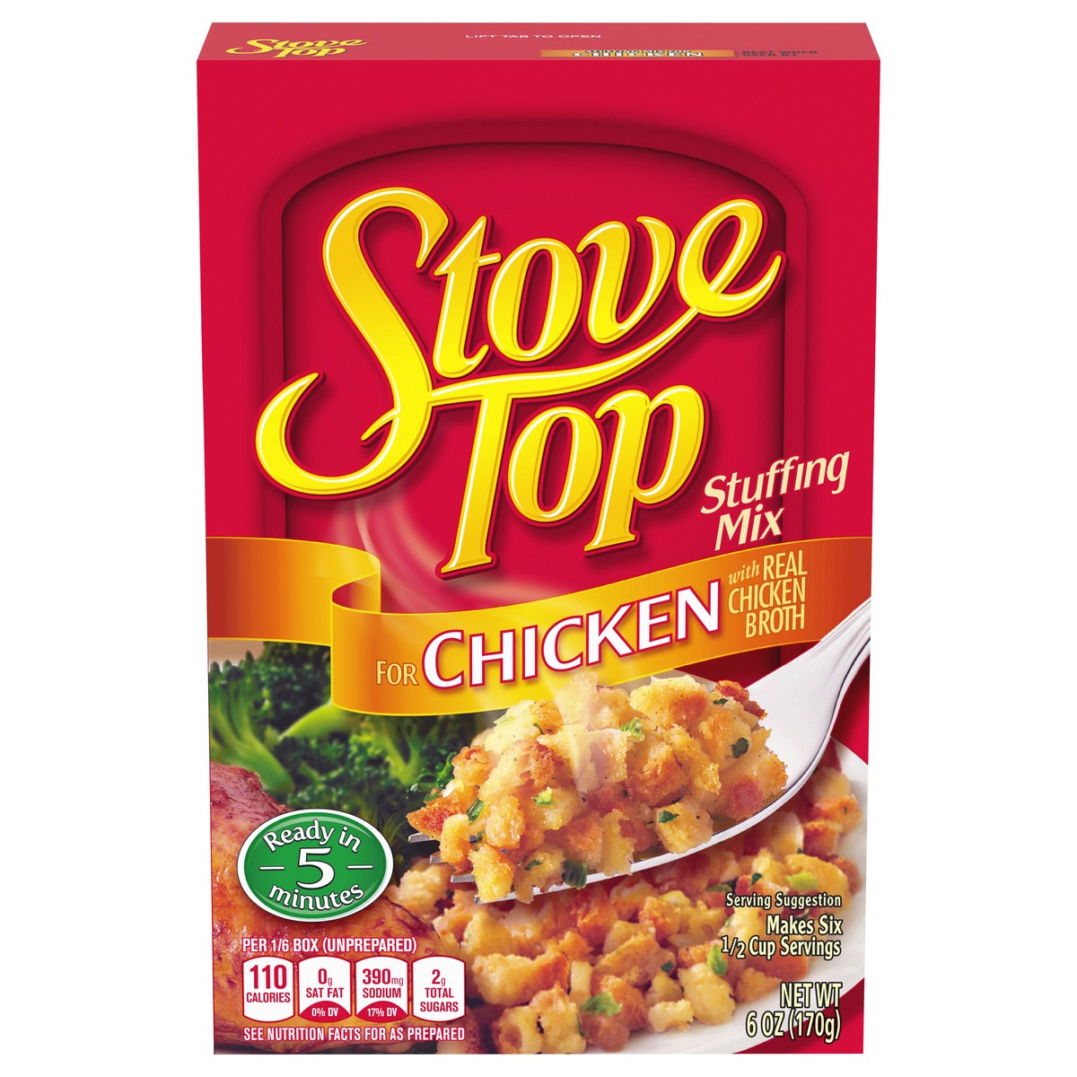 slide 1 of 9, Stove Top Stuffing Mix for Chicken, 6 oz Box, 6 oz