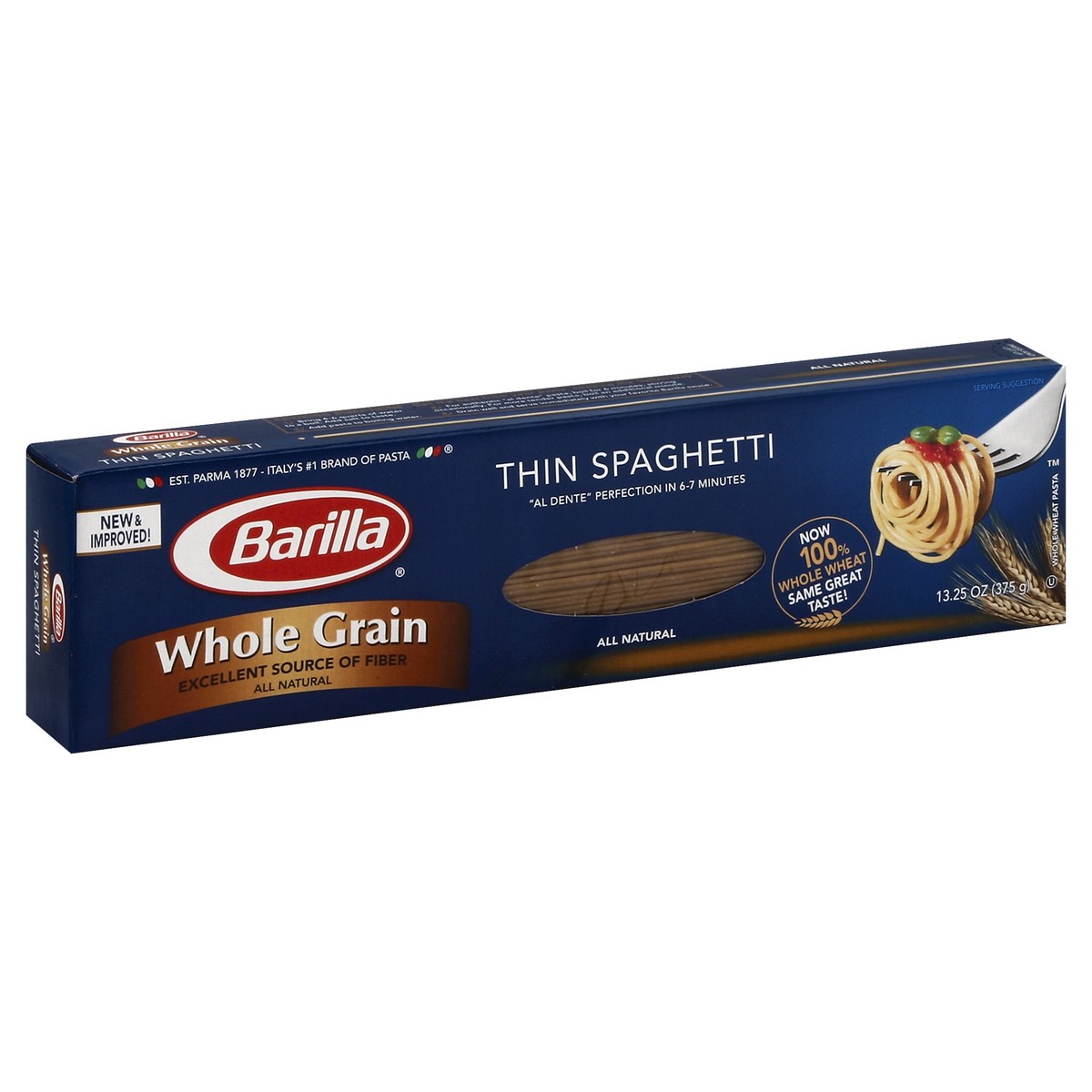 slide 2 of 5, Barilla Spaghetti Thin Pasta Whole Grain, 13.25 oz