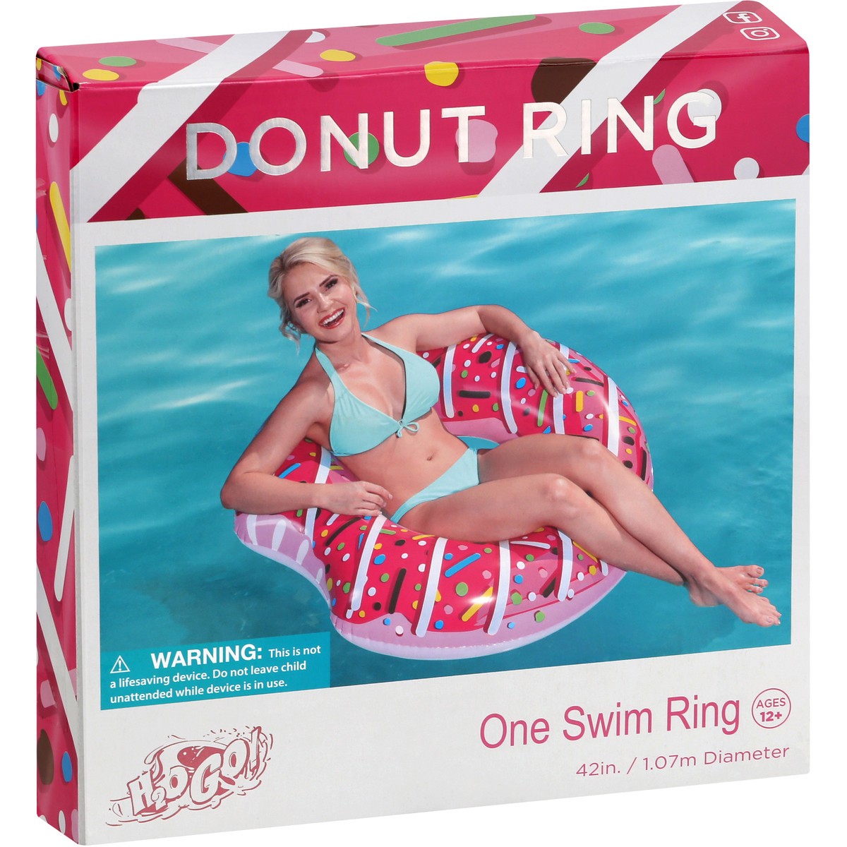 slide 4 of 8, H2O GO! 42 Inches Donut Ring Swim Ring 1 ea, 1 ct