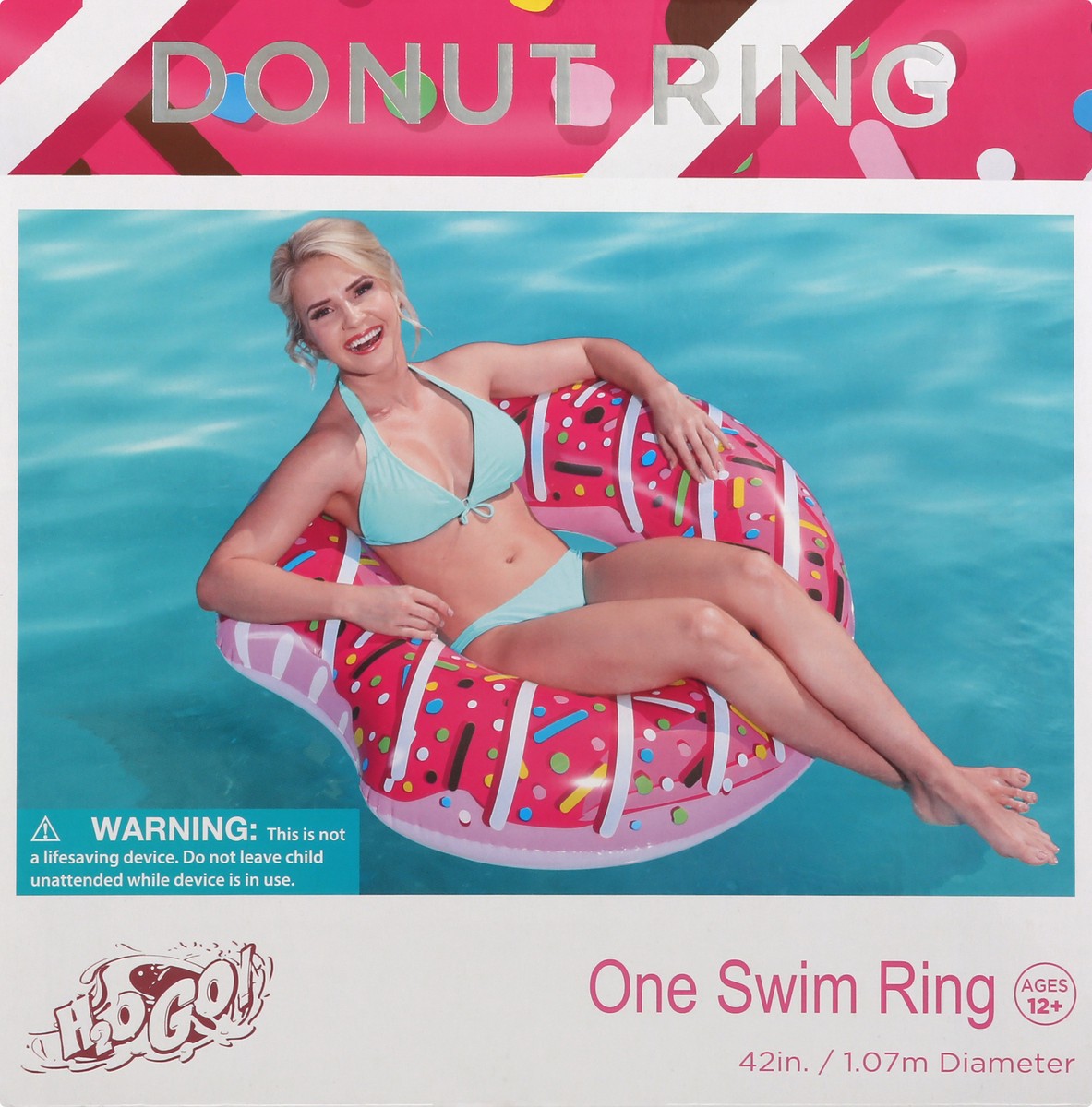 slide 3 of 8, H2O GO! 42 Inches Donut Ring Swim Ring 1 ea, 1 ct