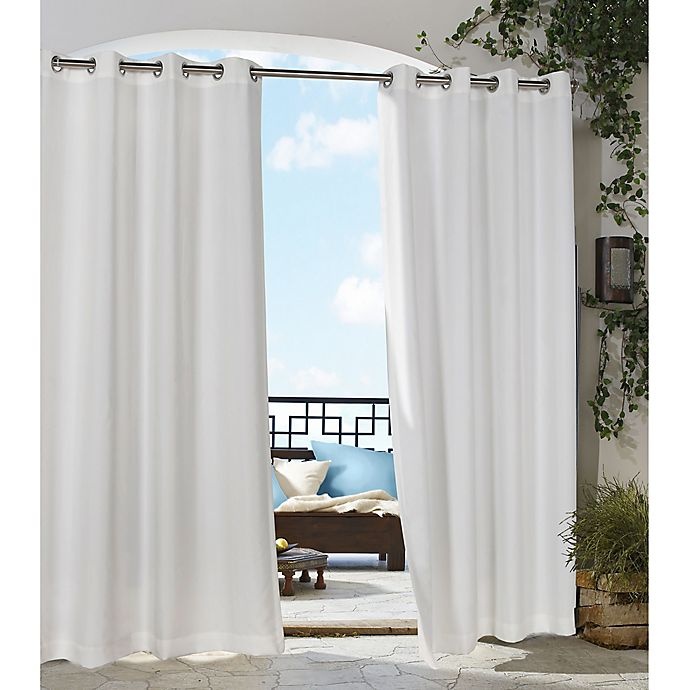 slide 1 of 1, Commonwealth Home Fashions Gazebo Grommet Indoor/Outdoor Window Curtain Panel - White, 108 in