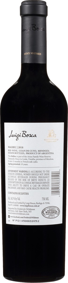 slide 6 of 6, Bodegas Luigi Bosca Luigi Bosca Malbec Red Wine, 750 ml