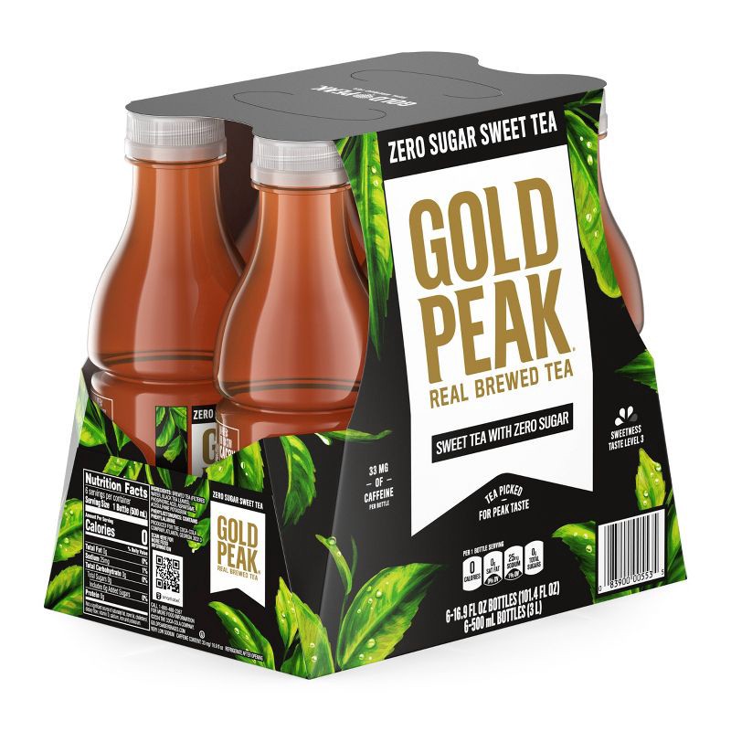 slide 2 of 7, Gold Peak Zero Sugar Tea - 6pk/16.9 fl oz Bottles, 6 ct; 16.9 fl oz