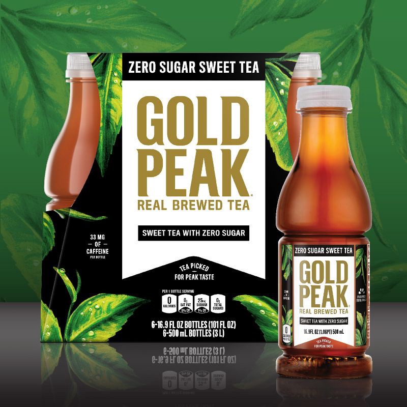 slide 2 of 7, Gold Peak Zero Sugar Tea - 6pk/16.9 fl oz Bottles, 6 ct; 16.9 fl oz