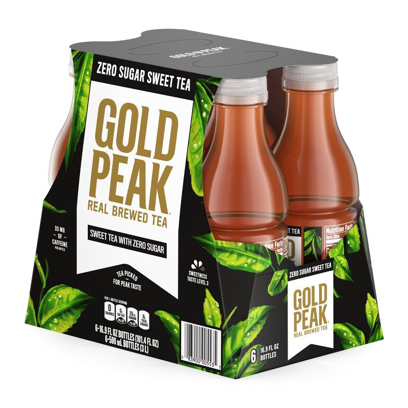 slide 3 of 7, Gold Peak Zero Sugar Tea - 6pk/16.9 fl oz Bottles, 6 ct; 16.9 fl oz