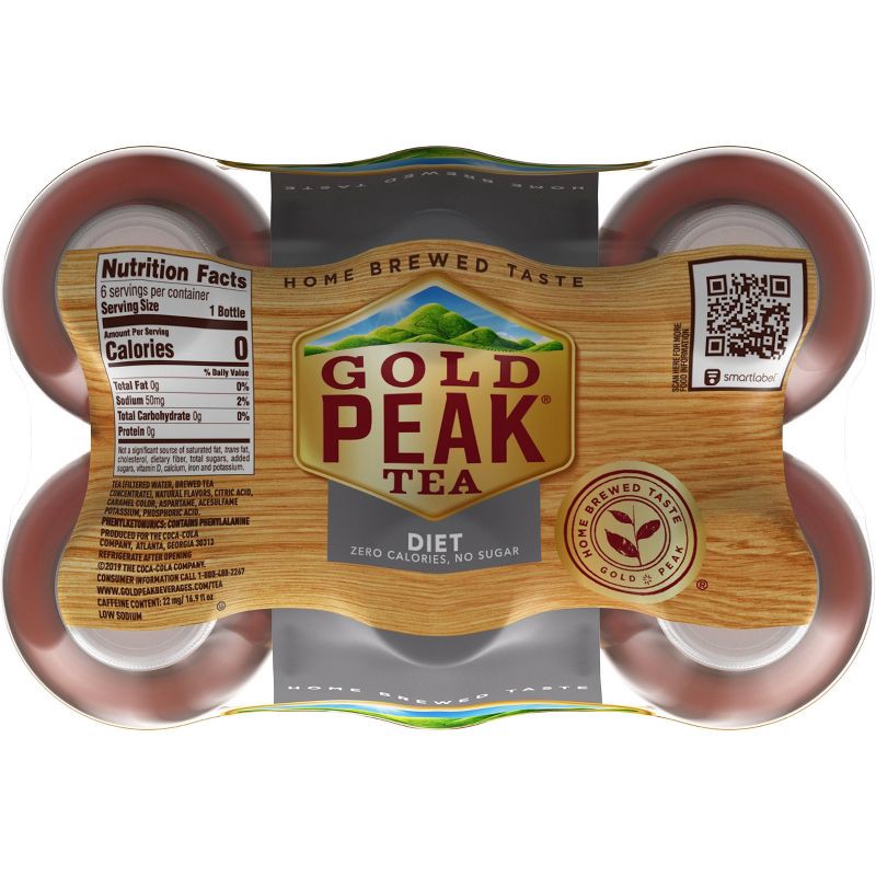 slide 6 of 7, Gold Peak Zero Sugar Tea - 6pk/16.9 fl oz Bottles, 6 ct; 16.9 fl oz