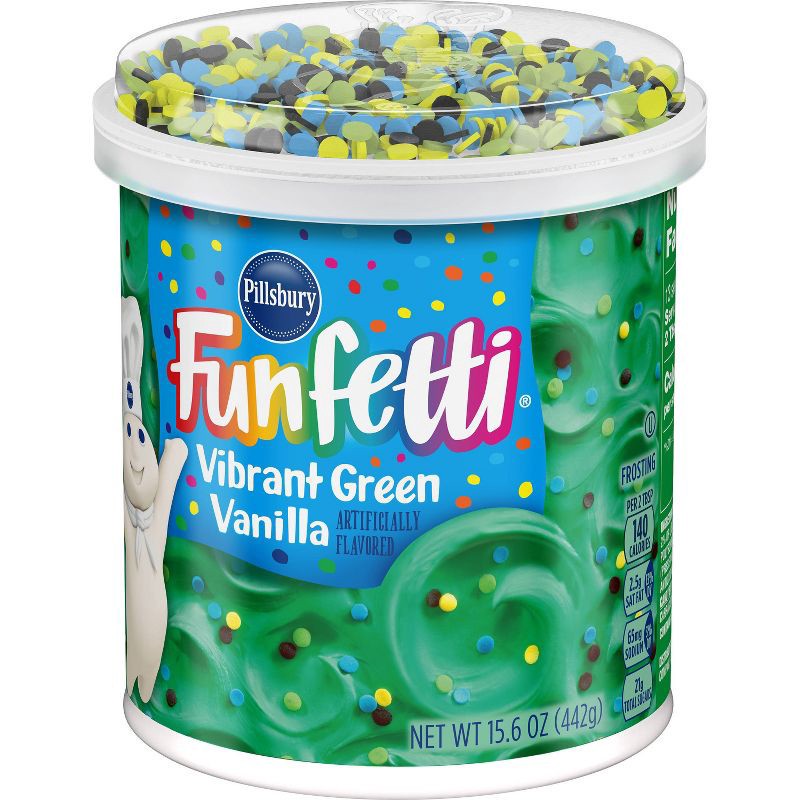 slide 4 of 7, Pillsbury Funfetti Vibrant Green Vanilla Frosting - 15.6oz, 15.6 oz